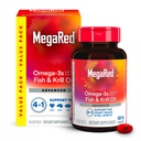 Megared Omega-3 Fish Oil + High Absorption Krill Oil 500mg Softgel, MegaRed Advanced 4in1 (80 tæller i en flaske) Koncentreret Omega-3 Fish & Krill Oil Supplement