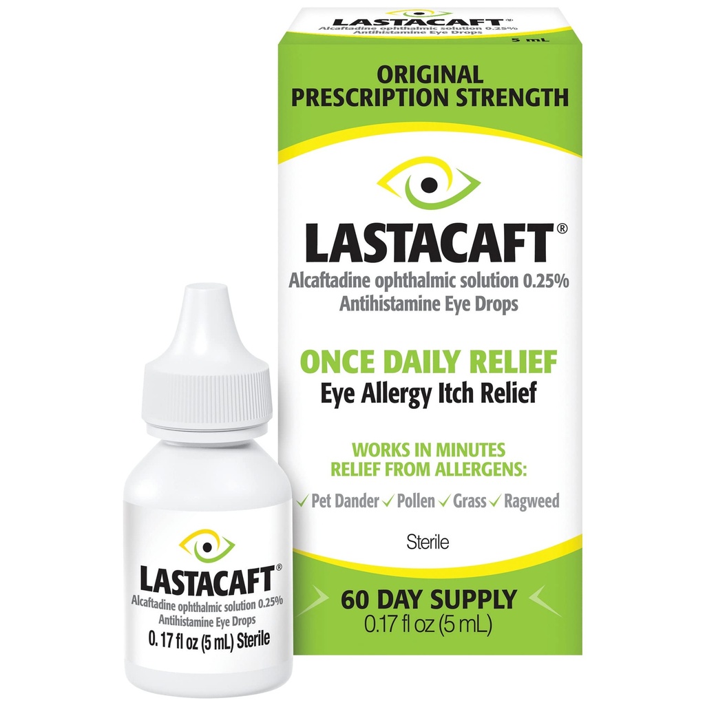 Lastacaft Én gang Daglig Eye Allergi Itch Relief Drops, (1 Greve) 60 Day Supply, Eksklusiv