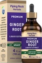 Piping Rock Ingefær Root Extract Liquid Measures 124; 4 fl oz Measures 124; Premium Tincture Drops Measures 124; Certified Botanical Supplement Measures 124; Non- GMO, Gluten Free