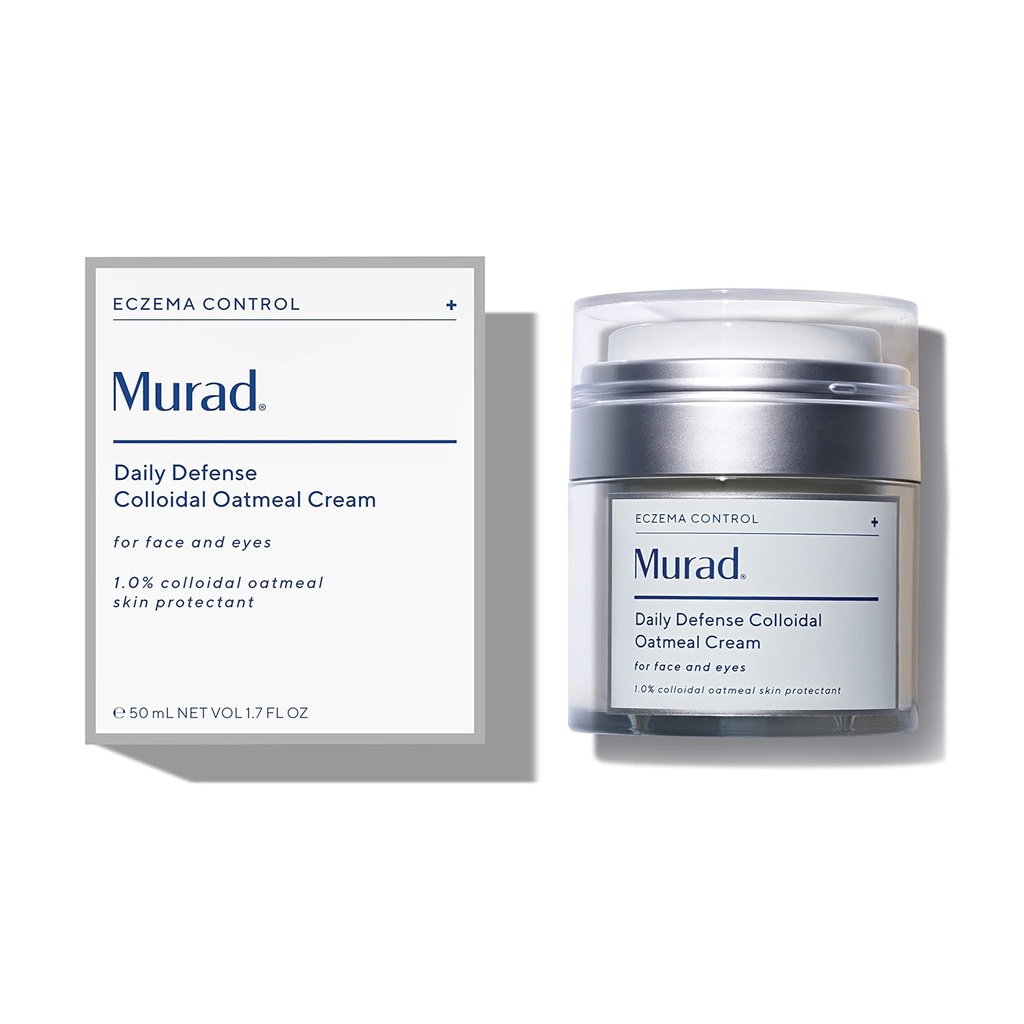 Murad Eksem Control Daily Defense Colloidal Havregryn Cream - Rødme og Itch Relief Face Moisturizer - Lindrende og hydrerende hudpleje behandling, 1.7 Fl Oz