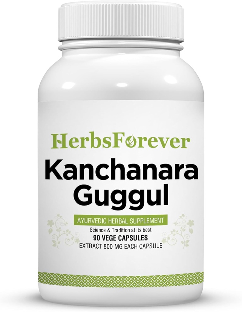 HerbseveryKanchnara Guggul Mest124; Ayurvedic Herbal Supplement, 90 Veg Kapsler, 800mg Hver 124; Traditionel Wellness Support Mest124; Naturlige Ingredienser Mest124; Non- GMO & Vegan