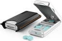 Pill Cutter med Auto Centing Device, Aluminium Pill Splitter med 316L Stainless Blade, Ægte læder sag, Professional Pill Splitter til skæring små piller eller store piller (sølv)