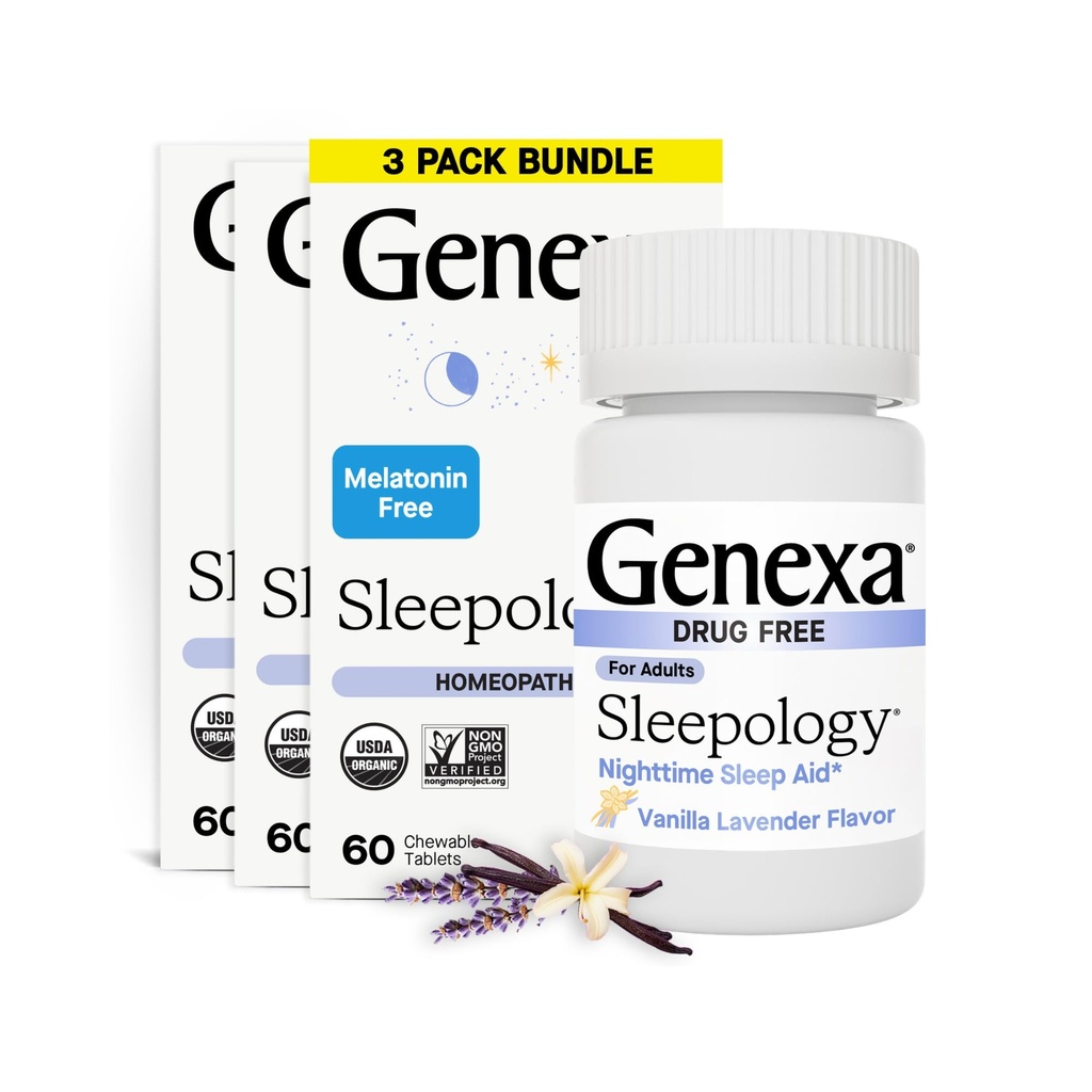 Genexa Sleepology for admirals against 124; Melatonin Free Sleep Calm Aid