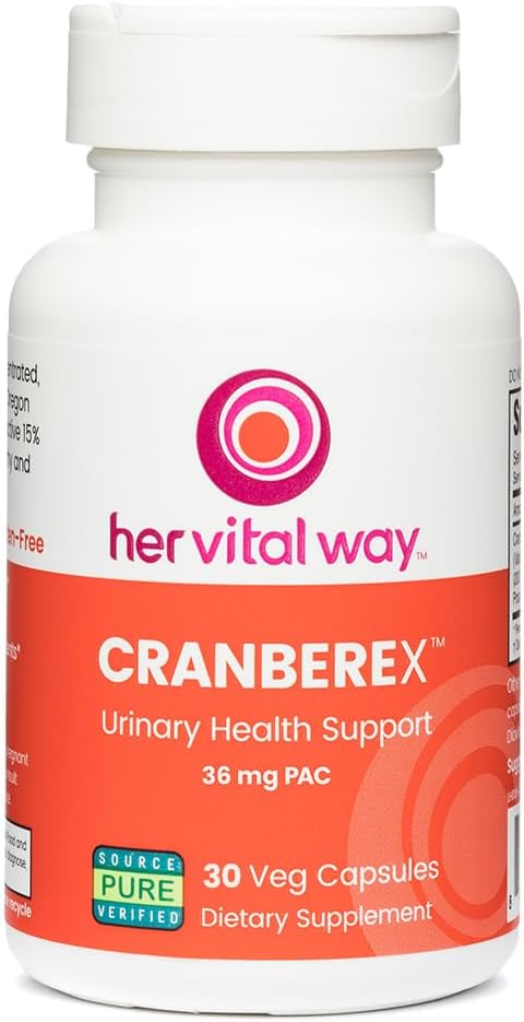 Cranberex - Cranberry Pills for Women and Men - Cranberry Supplement with 36mg PAC - Cranberry Extract Capsules for Urinary Tract Health and Kidney Care - 30 Veg Capsules