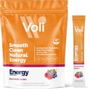 Voli Energy Drink Mix Pakninger af 124; Natural Pre- Workout Pulver med grøn te Koffein & B Vitaminer, Aminosyrer & Elektrolyter for Vedvarende Fokus, Hydrering & Clean Energy