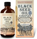 Black Seed Oil 8 oz - kold presset etiopisk Black Cumin Nigella Sativa, 3X Thymoquinon, 100% Pure & Organic Liquid i glasflaske - understøtter immunforsvar, hår, og hud sundhed