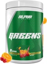 Alpha supps - Alpha Green Supplement â 124; Frugt & Vegetabilske superfood pulver â 124; Over 40 naturlige plante baserede ingredienser â 124; Prebiotic & Probiotic fordøjelsesfremmende Support Blend - 30 Servere (Orange Cherry)