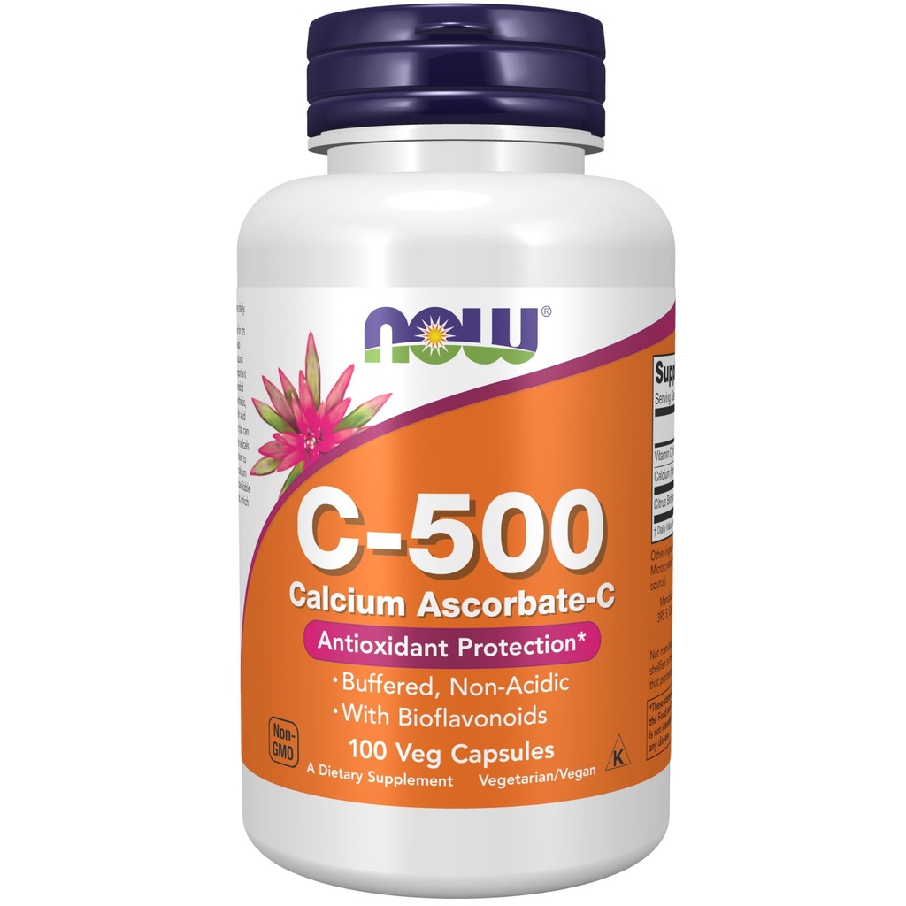 Now Foods Supplements, Vitamin C- 500 Calcium Ascorbat, Antioxidant Protection *, 100 Veg Kapsler