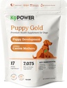 K9 Power Puppy Gold 1 LB - Supplement til voksende hvalpe og plejemødre - Væsentlige næringsstoffer til sund vækst og udvikling - 45 Scoops