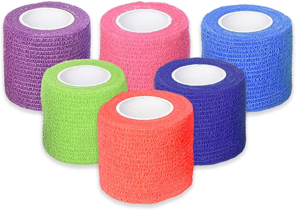 Nogensinde klar førstehjælp Self vedhæftede kohesive Bandages 2 "x 5 Yards - 12 Greve, Rainbow farver