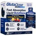 Flydende Glutathione supplement, Lemon Berry Flavored Acerola Energy Booster w / Zink, Daglige vitaminer og mineraler, Zero Sugar Formulering, Everyday Auto-immunforsvar for voksne, 0,34 fl oz, Pack af 30