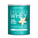 Designer Wellness Designer Whey Natural 100% Whey Protein Powder med Probiotika, Fiber, og Key B- Vitaminer til energi, Glutenfri, Non- GMO, Fransk Vanilla 12 oz