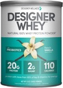 Designer Wellness Designer Whey Natural 100% Whey Protein Powder with Probiotics, Fiber, and Key B-Vitamins for Energy, Gluten-Free, Non-GMO, French Vanilla 12 oz