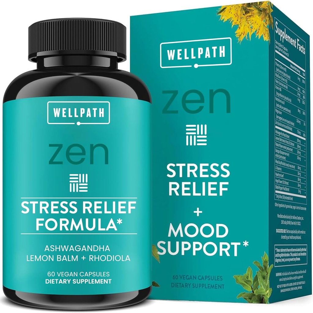 WellPath Zen Stress Relief Supplement + Mood Support Name 124; Calm, Stress & Energy Support