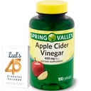 Apple Cider Vinegas 450mg. Spring Valley Apple Cider Vinegas Capsules 450 mg 100 Count, Non- GMO, Gluten Free Supplement Bundle med Lualls 45 Diabetes Decoded