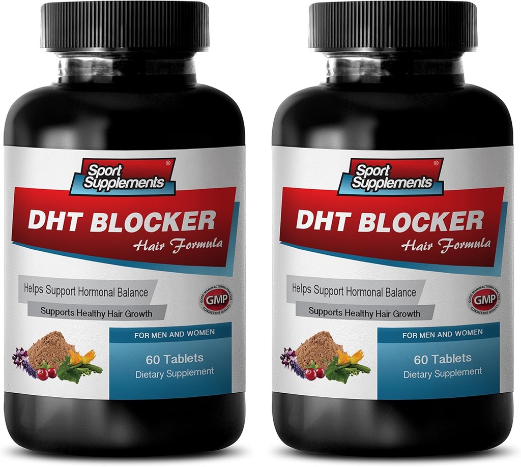 Hårvækst Support Vitaminer - DHT Blocker Hårformel - Support Sund hårvækst - han shou wu Extract, dht Blocker til mænd, dht Blocker Avanceret trichologi, dht Blocker med biotin 2Bot 120Tabs