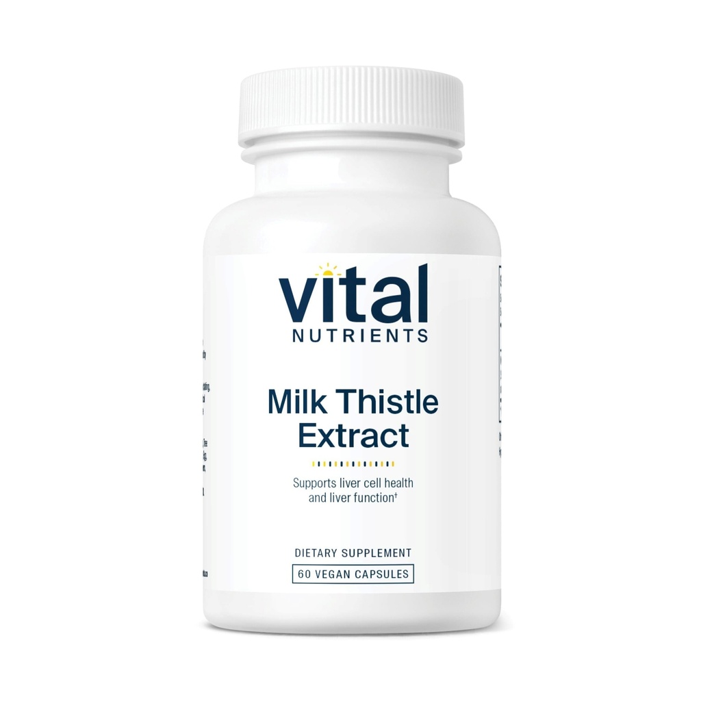 Vital Nutrients Milk Thistle Extract 250mg - Vegan Milk Thistle Supplement for Liver Function & Detox - Antioxidant Support for Glutathione Production - Gluten, Dairy, Soy Free - Non-GMO - 60 Capsules