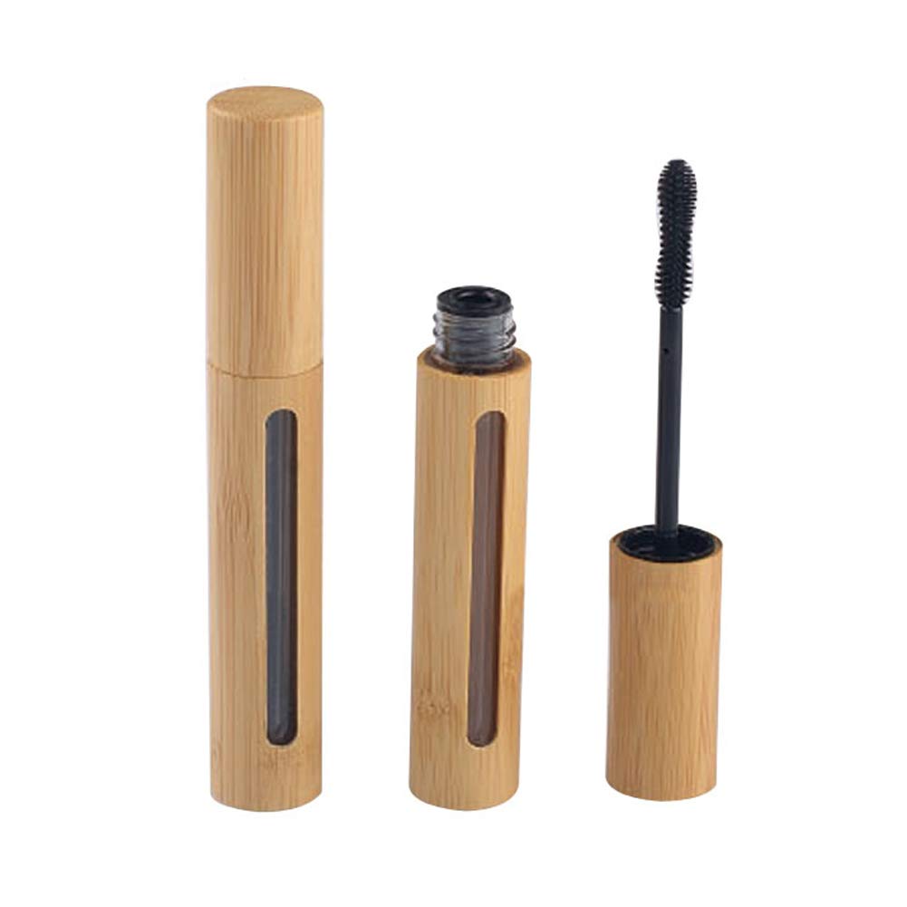2Pcs 6ml High-Grade Bamboo Mascara Tube Flasker Hætteglas Genanvendelige Tomme Eyelash Cream Container Flaske med Eyelash Wand og Plug til Castor Oil, Eyelash Growth Oil, DIY Mascara Travel Flasker