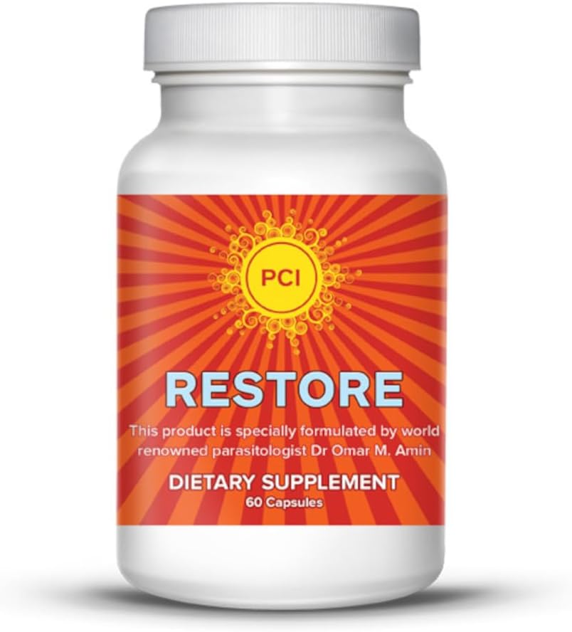 PCI Restore Herbal Remedy - All- Natural GI Detox, Toxin Filter, fremmer regelmæssighed, Kosttilskud, udviklet af Dr. Omar Amin for optimal sundhed og wellness- 60 kapsler