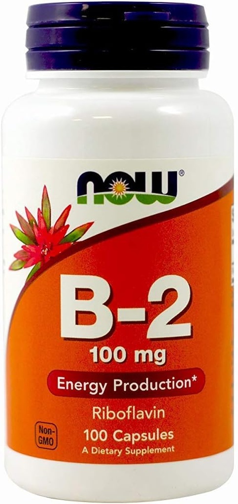 Now Foods Vitamin B-2 100 mg Caps, 2 stk.