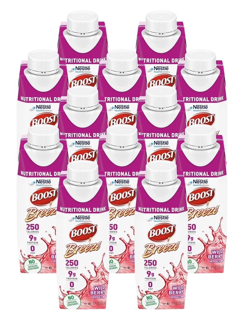 Boost Breeze Nutritional Drink Wildberry, 8 Fl Oz (pakke med 12)