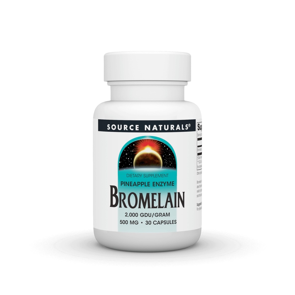 Source Naturals Ananas Enzyme Bromelain - 2.000 GDU / GRAM - 500 mg - 30 kapsler