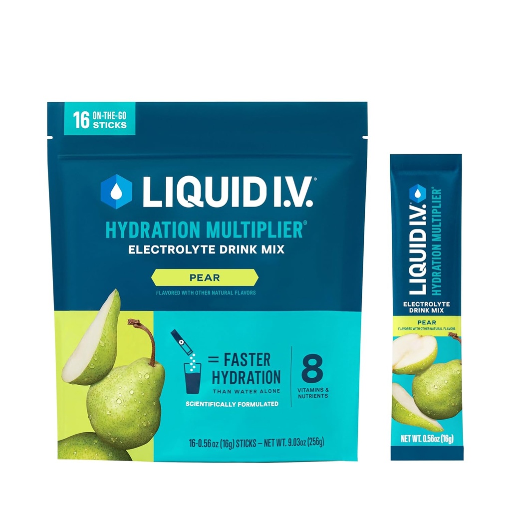 Væske I.V. ® Hydration Multiplier - Pær Medic124; Elektrolyte Powder Drink Mix Medic124; 1 pakke (16 Servere)