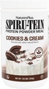 NaturePlus SPIRU- TEIN Ryst - Cookies & Cream - 1.15 lbs, Spirulina Protein Powder - Plant baseret måltidserstatning, Vitaminer & mineraler til energi - Vegetarisk - 15 Servering