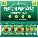 Crisp Power Protein Pretzels, Alt, High Protein Vegan Keto Snack, 28 G Plant Based Protein, Low Carb Crunchy Pretzel Snacks, Sugar Free, No Seed Oliils, 1,75 oz poser, 24 Pack