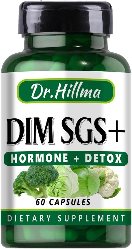 Dim Hormon Detox Supplement 200Mg Diindolylmethan Encurees Normal Østrogen supplement til kvinder, Hormonal Acne Hot Flashs Kosttilskud, Menopause Support, fremmer afgiftning (60Kapsler)
