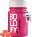 Boldify hårvækst gummier - sukkerfri biotin gummier - fast- fungerende Vegansk vitaminer til hud, negle og hår - 5000mcg biotin / servering, 30-dages forsyning - naturlige jordbær flavor