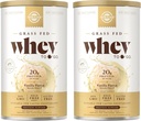 SOLGAR Grass Fed Whey to Go, Vanilla - 11,9 oz, Pack of 2 - Grass- Fed Whey Protein Powder - rBGH Free, Non- GMO, Gluten Free - 26 Total Serveringer