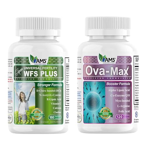 Amerika Medic & Science OVA- Max Prenatal Vitaminer for kvinder (120 kapsler) og WFS Plus Fertilitet Kosttilskud for kvinder (90 kapsler)