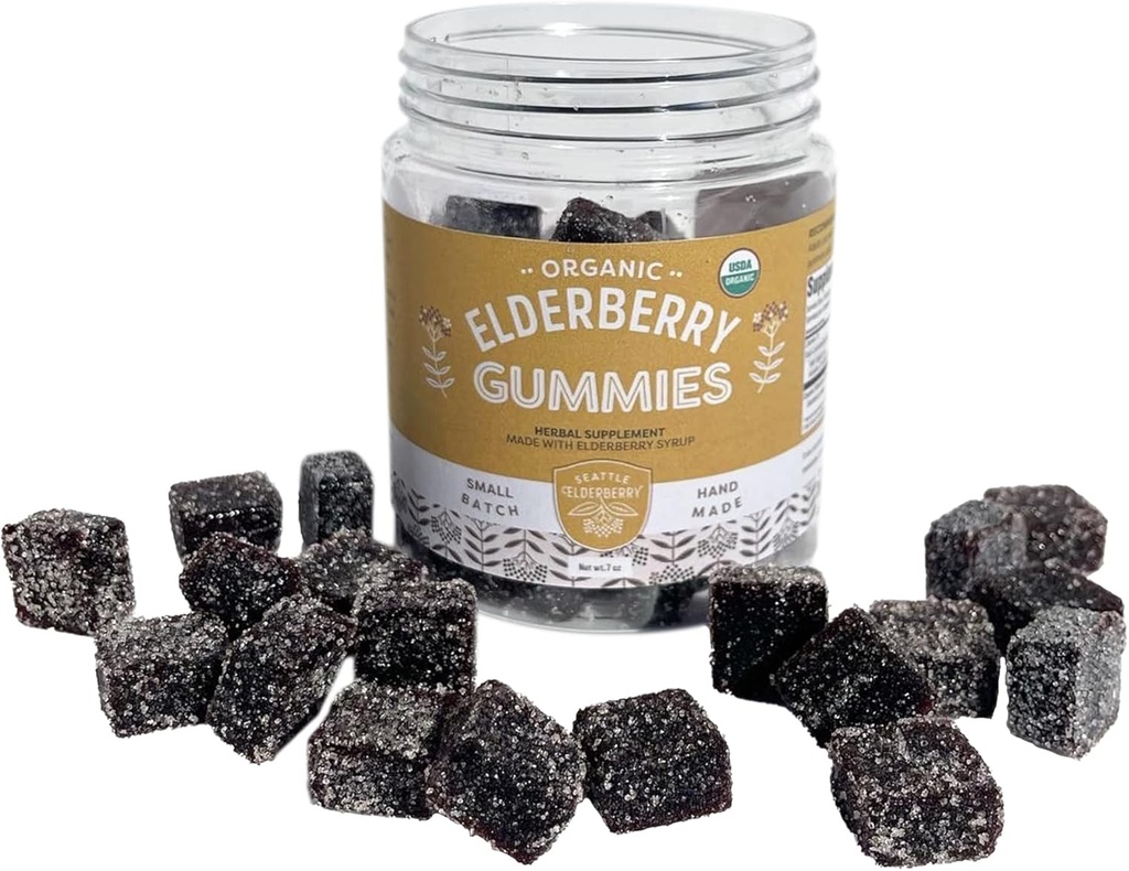 Gummies - Lækker, Gluten- Free, Gelatin- Free Herbal Supplement med potente immunforsvar fordele fremstillet af kun økologiske ingredienser i små batches i USA - 7oz