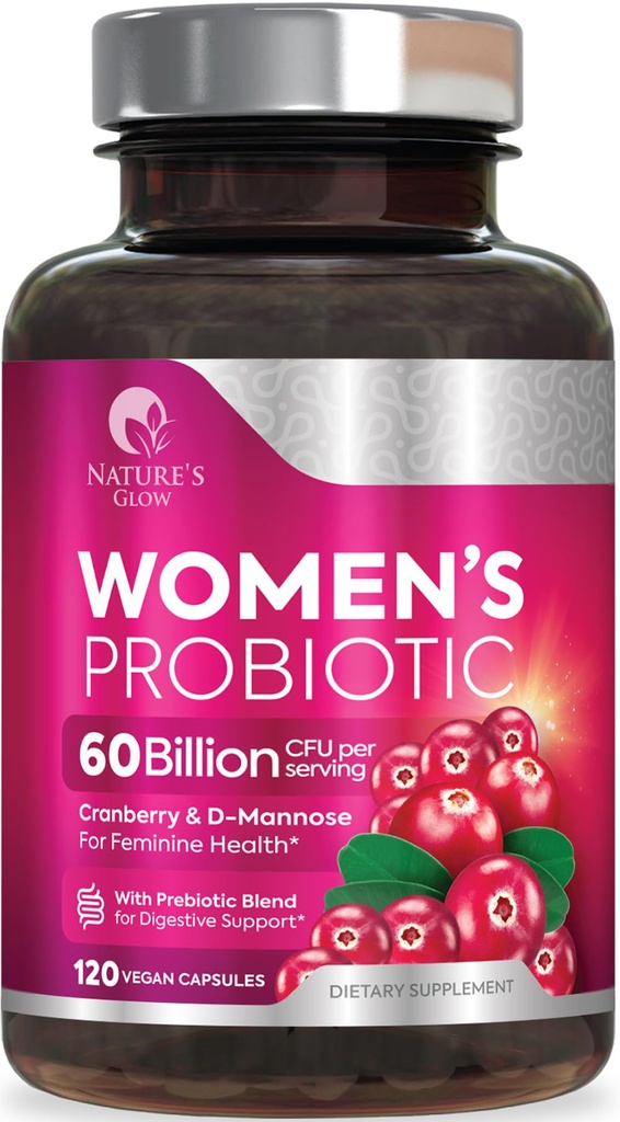 Probiotika til kvinder 50 Millioner CFU - Kvinder Probiotika til fordøjelsessygdomme 16 Unik Strops - Daglig Vaginal PH Balance & Feminin Health Support, Kvinder Probiotika med Acidophilus - 120 Kapsler