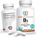 1500 IE D3- 100 D3- vitamin tabletter til hjertesundhed, immunforsvar og muskelfunktionsunderstøttelse - højdosis D- vitamin Kosttilskud til kvinder og mænd - 35, 7 mcg D3- vitamin tabletter