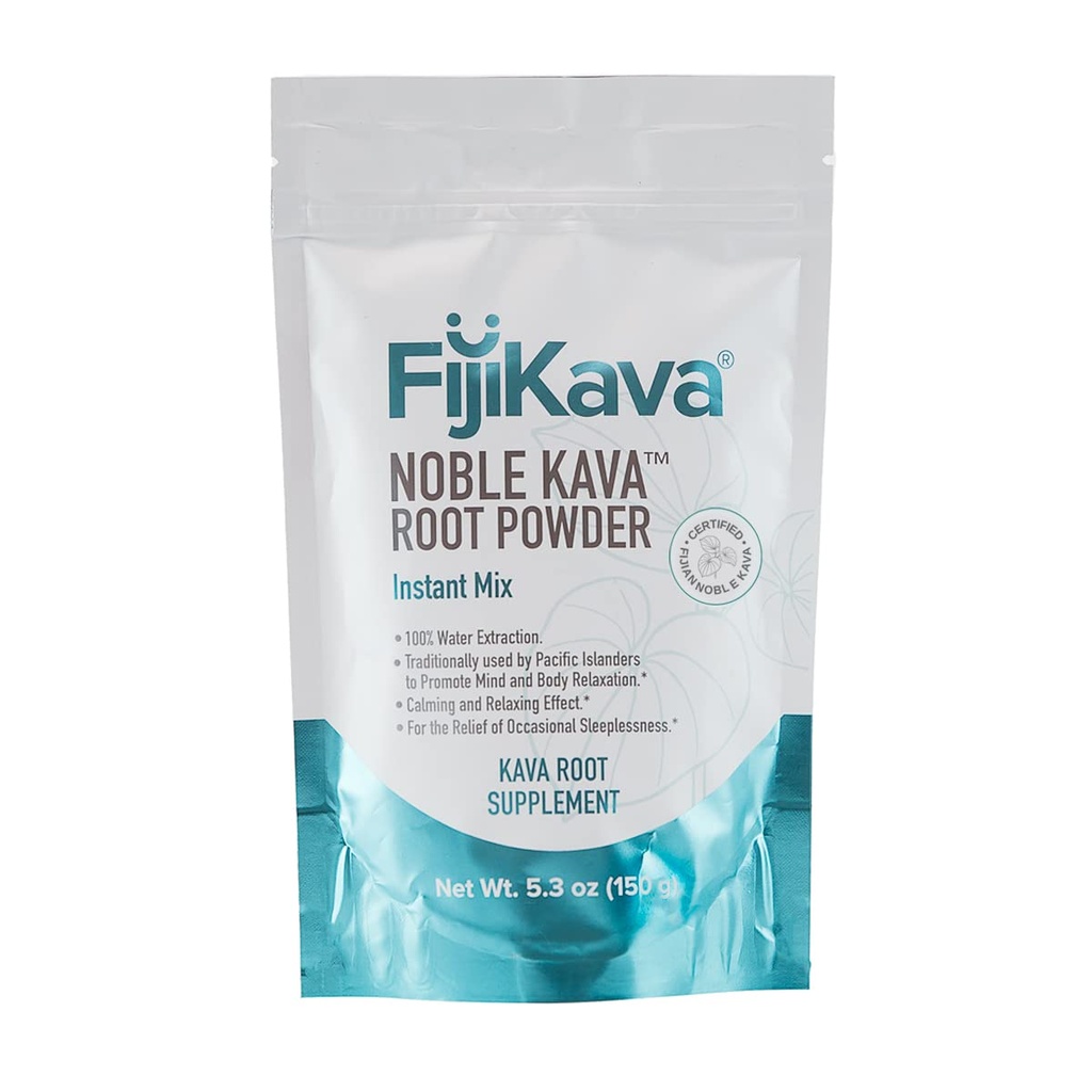 FijiKava Instant Kava Kava Powder 150g - Premium Kava Root Powder med høj Kavalactone indhold - Natural Afslapning Støtte til Calmness, Stress Relief, og Søvn Support - Easy- to- Mix