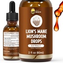 Lions Mane Mushroom Extract Liquid, Organic Lions Mane Tincture Supplement, 98% Absorption, Alkoholfri, Vegan, Non- GMO- 2 Fl oz