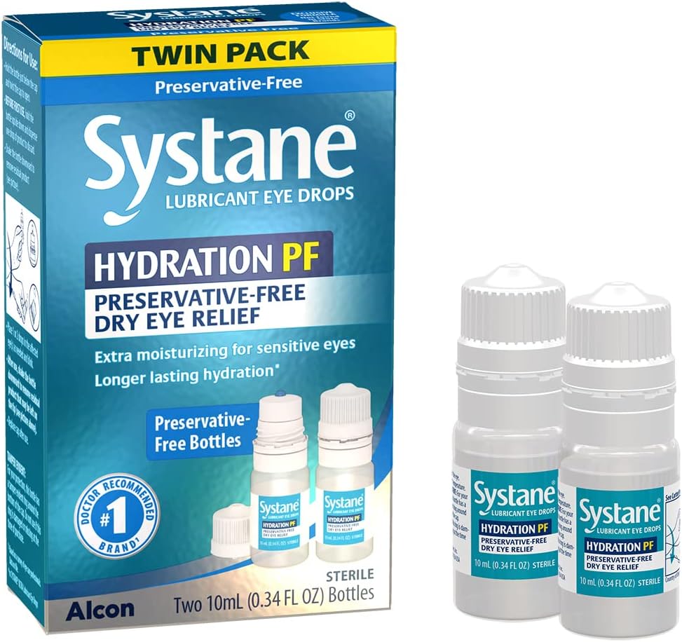 Systane Hydration Multi-Dose Preservative-Free Eye Drops Dry Eye Relief Twin Pack (2x10ml)