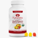 Organic Gummy MultiVitaminer, Blend of 11 Essential Nutrients, for børn og voksne, Vegan, 60 Greve; Diverse Strawberry, Lemon, Orange Flavors