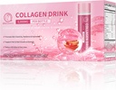 Collagen Drink 6000mg Marine Collagen Peptider, flydende collagen Skud til kvinder med hyaluronsyre, C-vitamin, Collagen Kosttilskud Support Hud, Hår & Nail, 0,85 Fl.Oz x30 Flasker, Apple Flavor