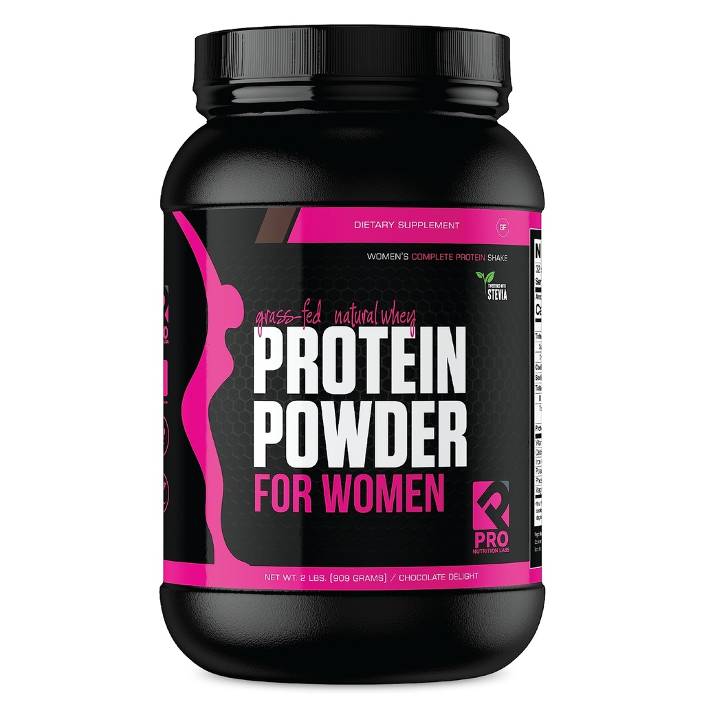 Whey Protein Powder for Women Chocolate Powder - Low Carb Gluten- Free Grass-Fed rBGH-Free - Understøtter vægttab - Natural Stevia Sødet Protein Shake, 20g (Chocolate Delight, 2lb)