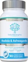 Rhodiola & Ashwagandha med L- Theanine - Award Winning Ashwagandha KSM- 66 600mg & 1500mg Rhodiola (3% Rosavins - 1% Salidrosides) hel rodækvivalent - adaptogen combo- Ingen kunstige fyldstoffer