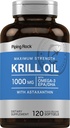 Piping Rock Krill Oil 1000mg Softgels against 124; 120 Greve 6.1.124; Omega 3, EPA DHA Supplement 6.1.124; med Astaxanthin 6.1.124; Maksimum styrke 6.1.124; Non- GMO, Gluten Free