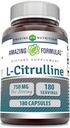 Amazing Formulas L- Citrullin Supplement # 124; 750 Mg Per Serving # 124; 180 Kapsler # 124; Non- GMO # 124; Gluten- Free # 124; Lavet i USA
