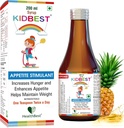 HealthBest Kidbest Appetite Booster for Kids 3-13 Yrs with L-Lysine & B Vitamins Syrup, Helps Healthy Weight Gain, Pineapple Flavor, Increases Hunger, Appetite Stimulant, 200ml