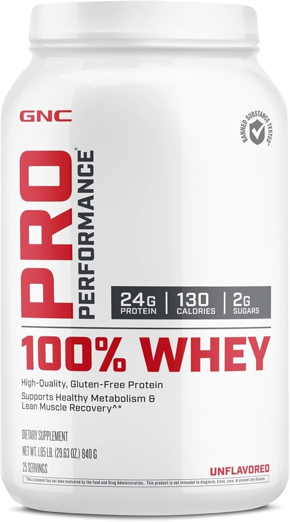 GNC Pro Performance 100% Whey - Unflavored (25 Servere)