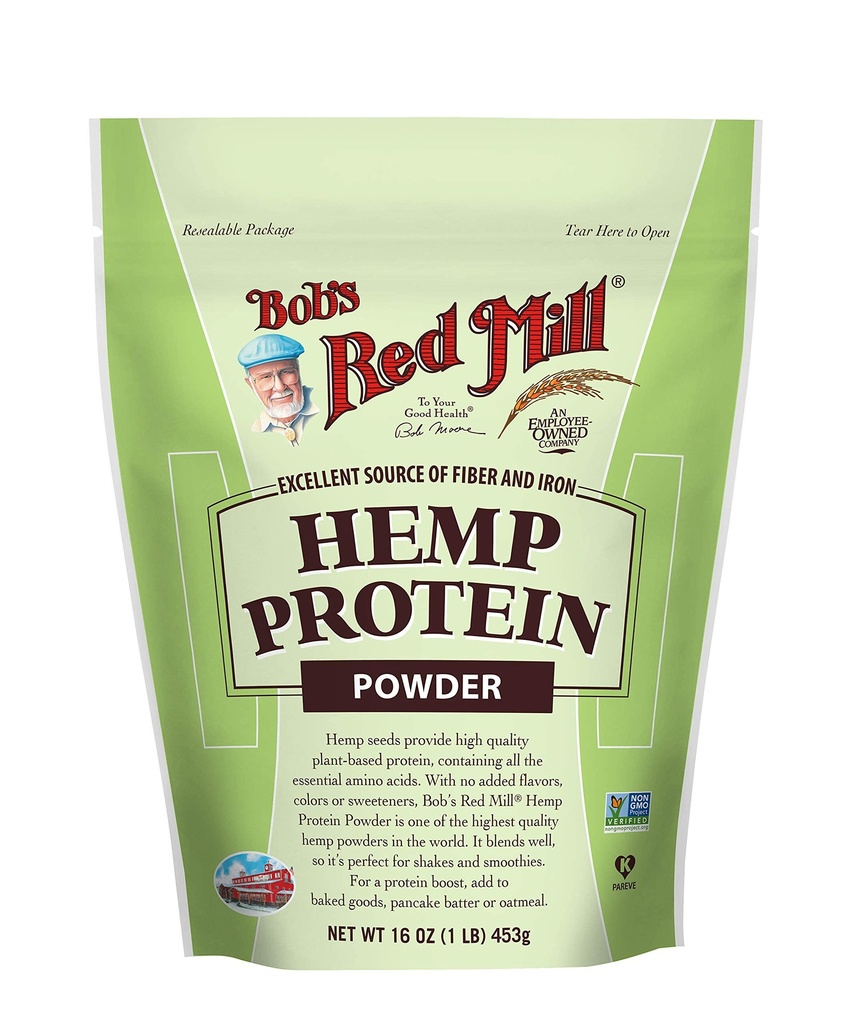 Bob 's Red Mill Resealable Hamp Protein Powder 16 Ounce (pakke med 2)
