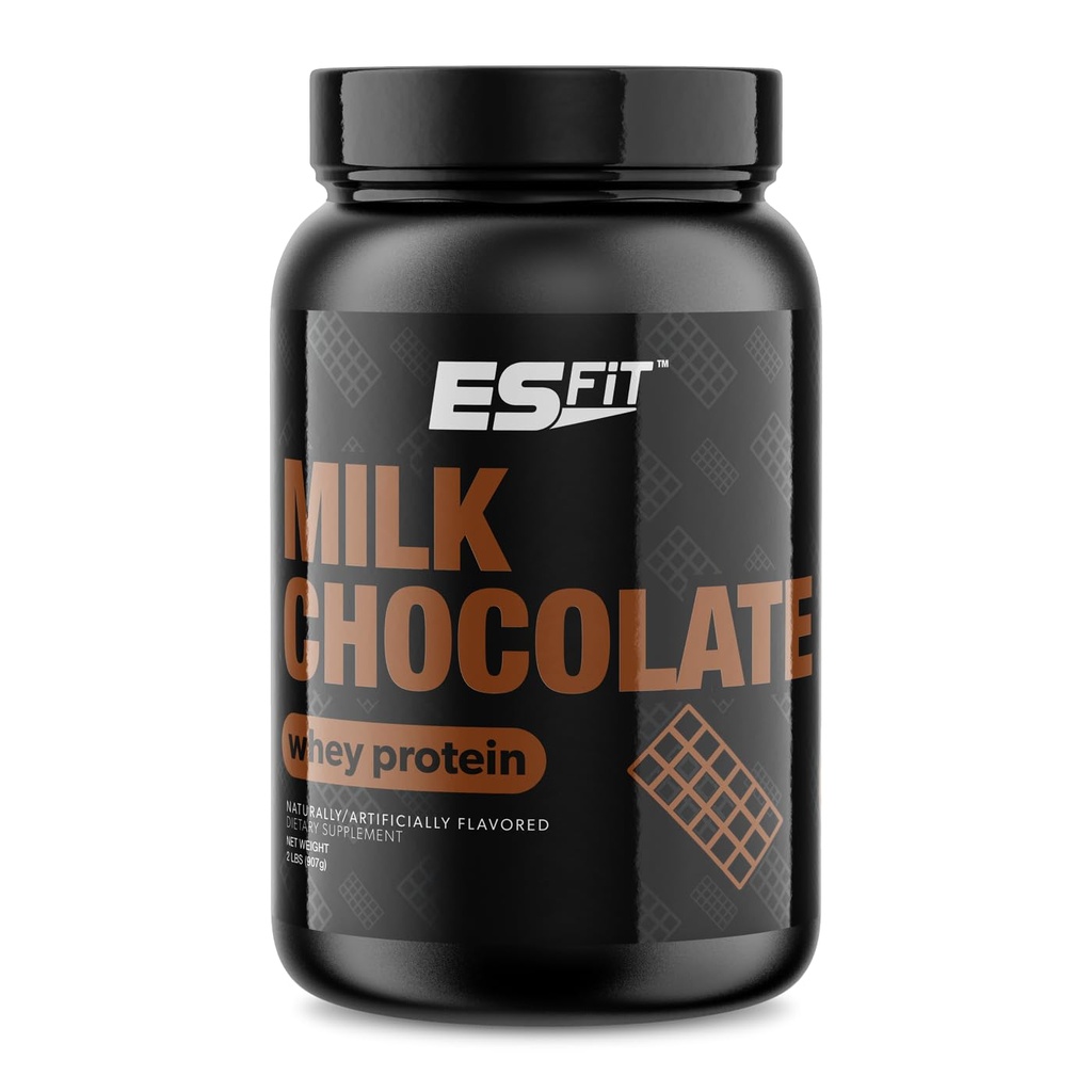 Whey Protein Powder - Post Workout Whey Protein Isolate for Muscle Recovery, Non- GMO, BCAA, Superior Smag, Testet og Certificeret, Milk Chocolate, 2 Pounds