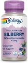 SOLARAY Bilberry Berry Extract 42 mg, Eye Health & Circulation Support, med 36% Antocyanosider, Vegan, 60 VegCaps
